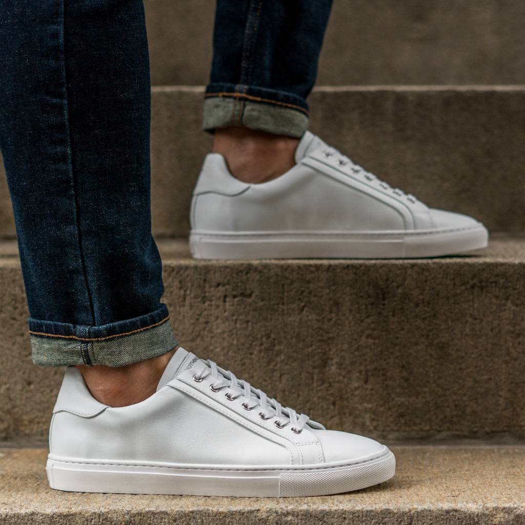 Men's Deluxe Upcycled Leather Sneaker In White - Nothing New®