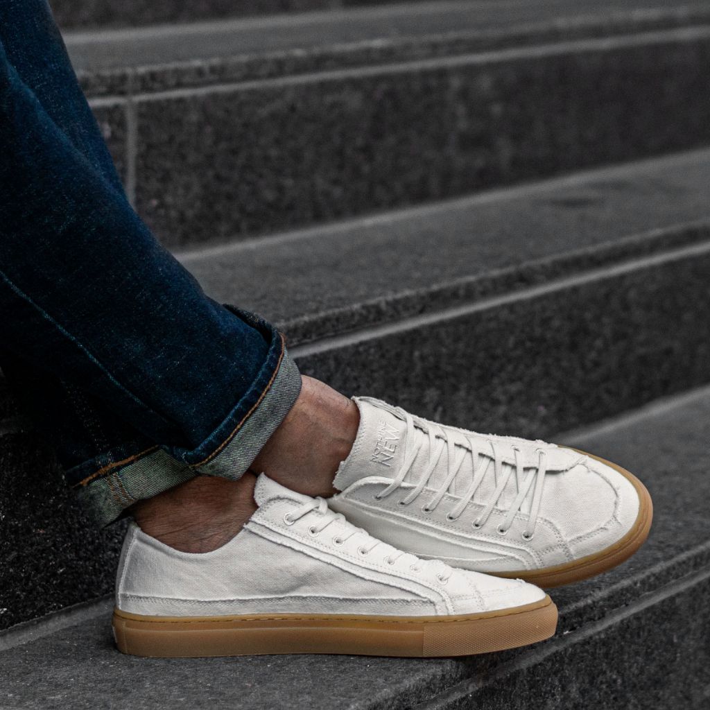 Men's Kicks Canvas Sneaker in Off-White Gum Sole - Nothing New®