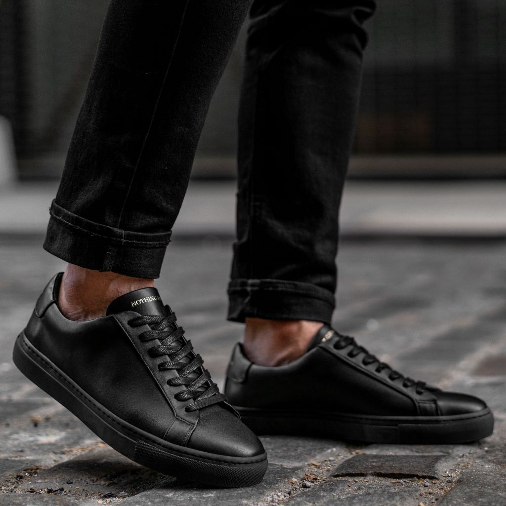 Upcycled Leather Sneaker In Black - Nothing New®