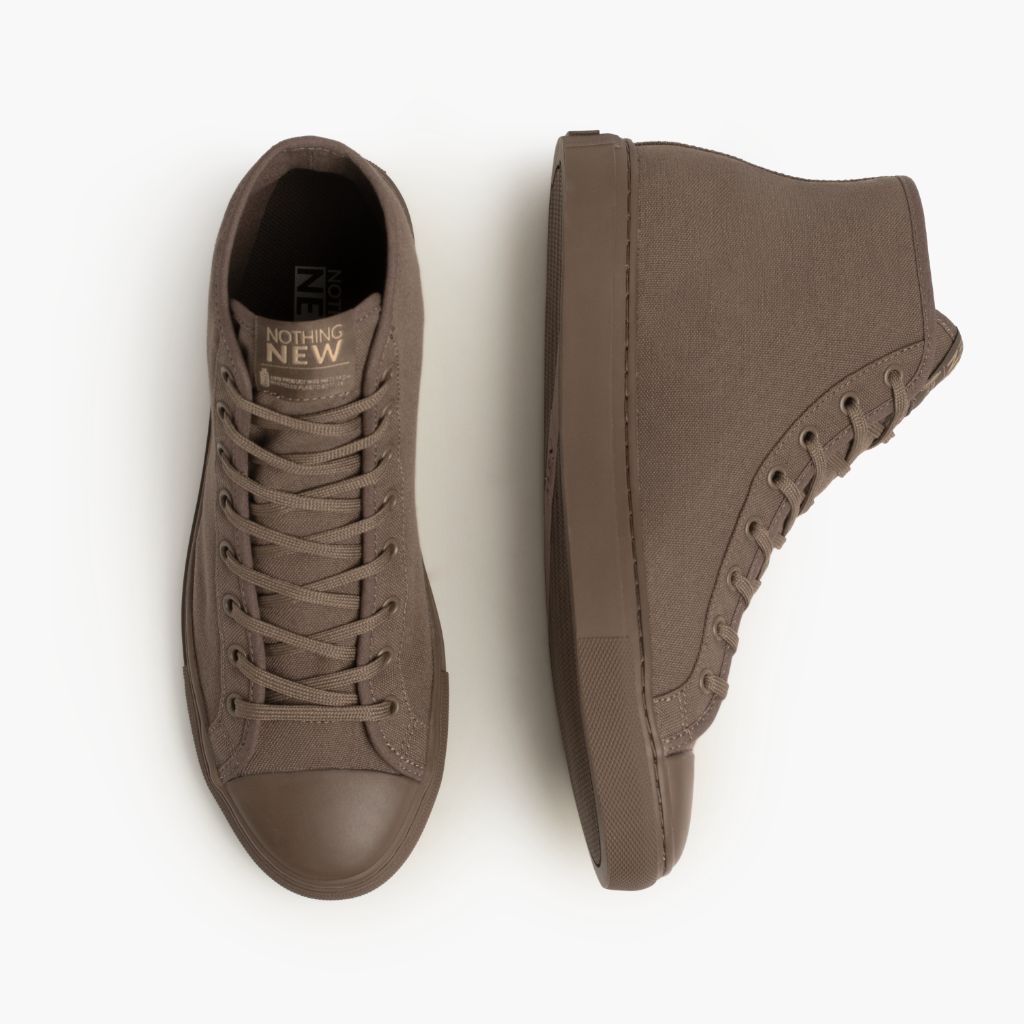 Men's Taupe Canvas High Top Sneaker - Nothing New®