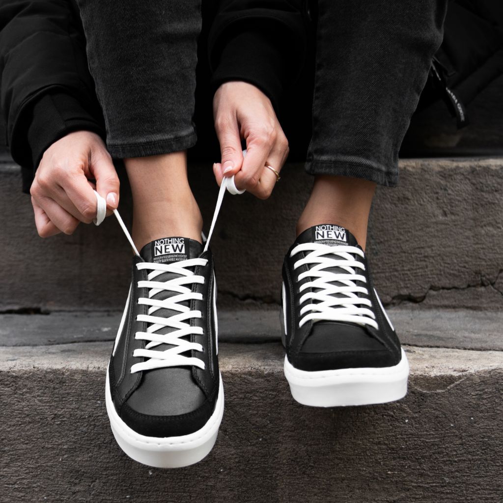 Women's Saga One Platform Sneaker in White x Black - Nothing New®