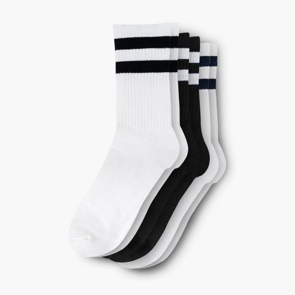 Men's Eco-Friendly Crew Socks | 3 Pack (Striped)