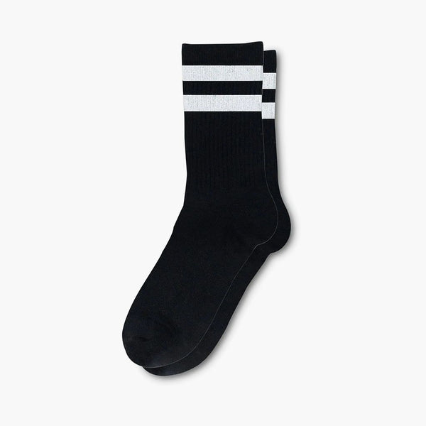 Men's Eco-Friendly Crew Socks | Black + White