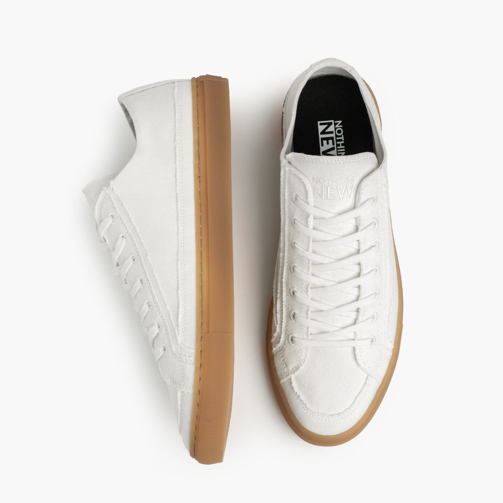 Nothing New Men's Kicks Sustainable Canvas Low-top Sneaker | Off-White Gum, Size 9