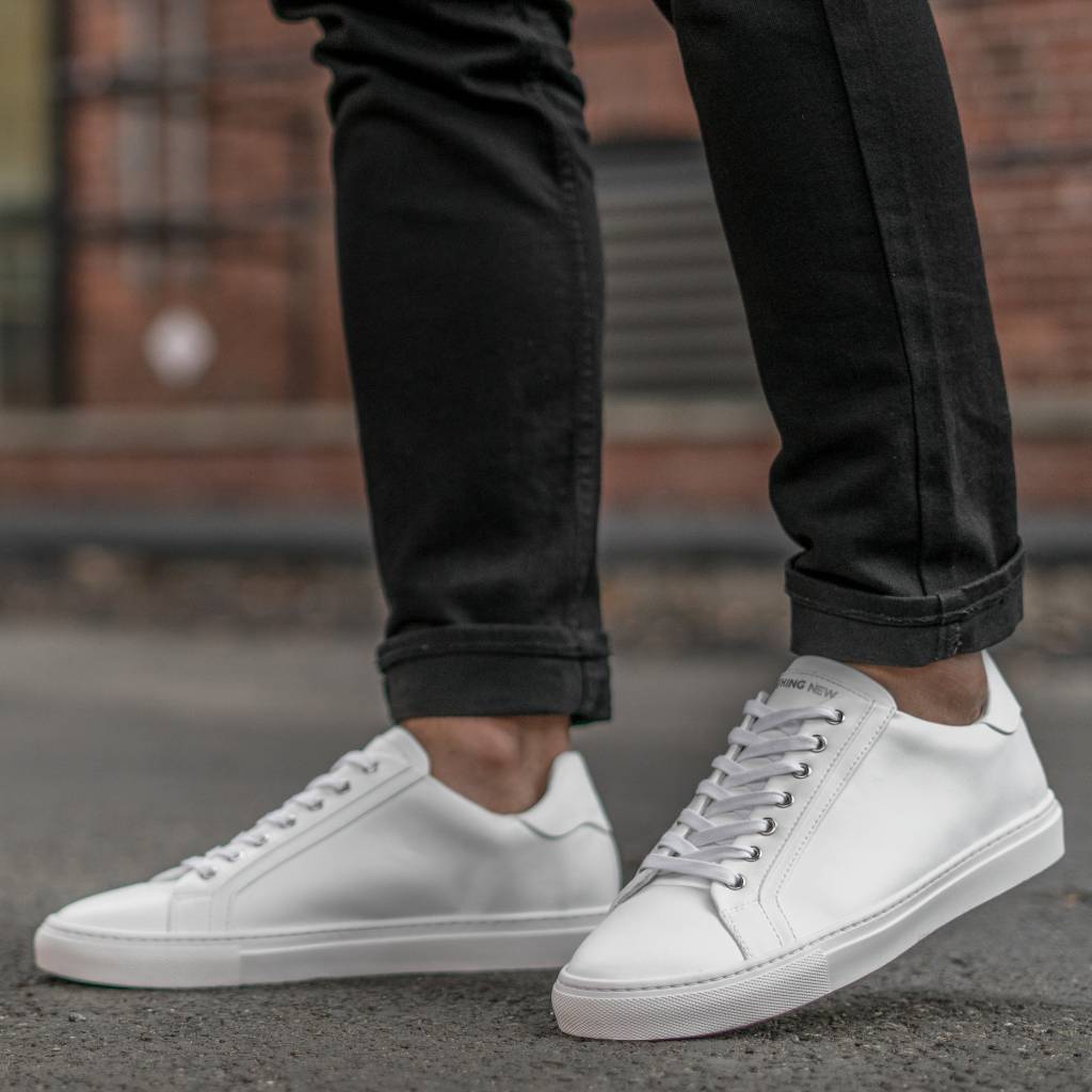 Men s Deluxe Upcycled Leather Sneaker In White Nothing New Men s Deluxe Upcycled Leather Sneaker In White Nothing New