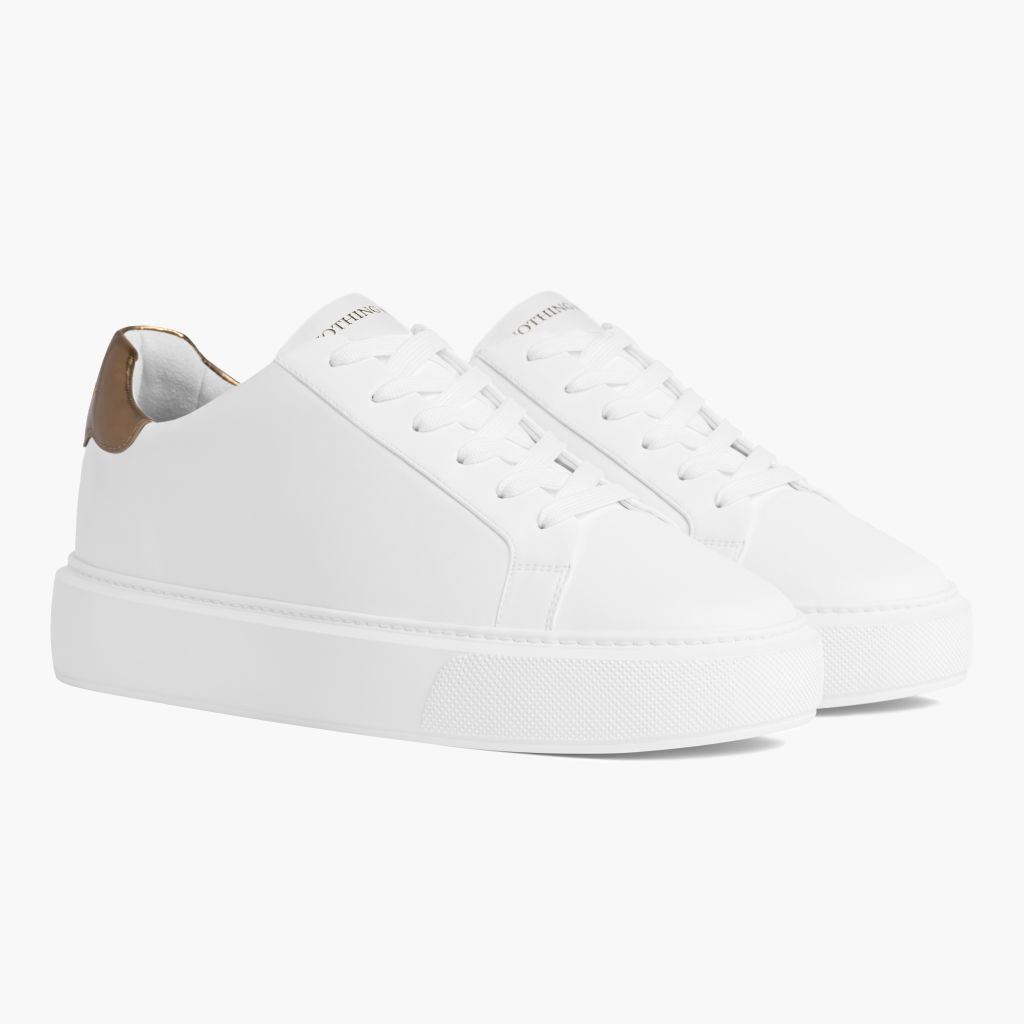 white and gold mens trainers
