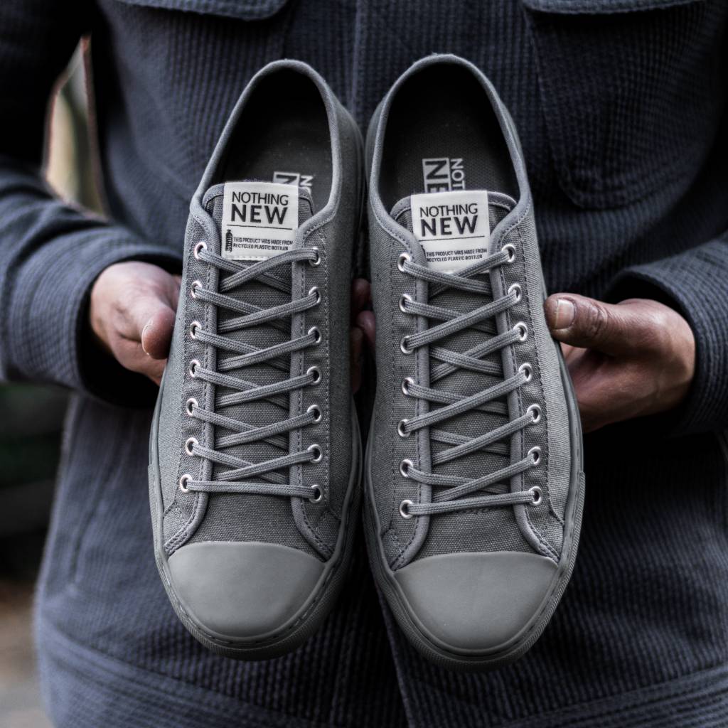Men's Grey Canvas Low Sneaker - Nothing