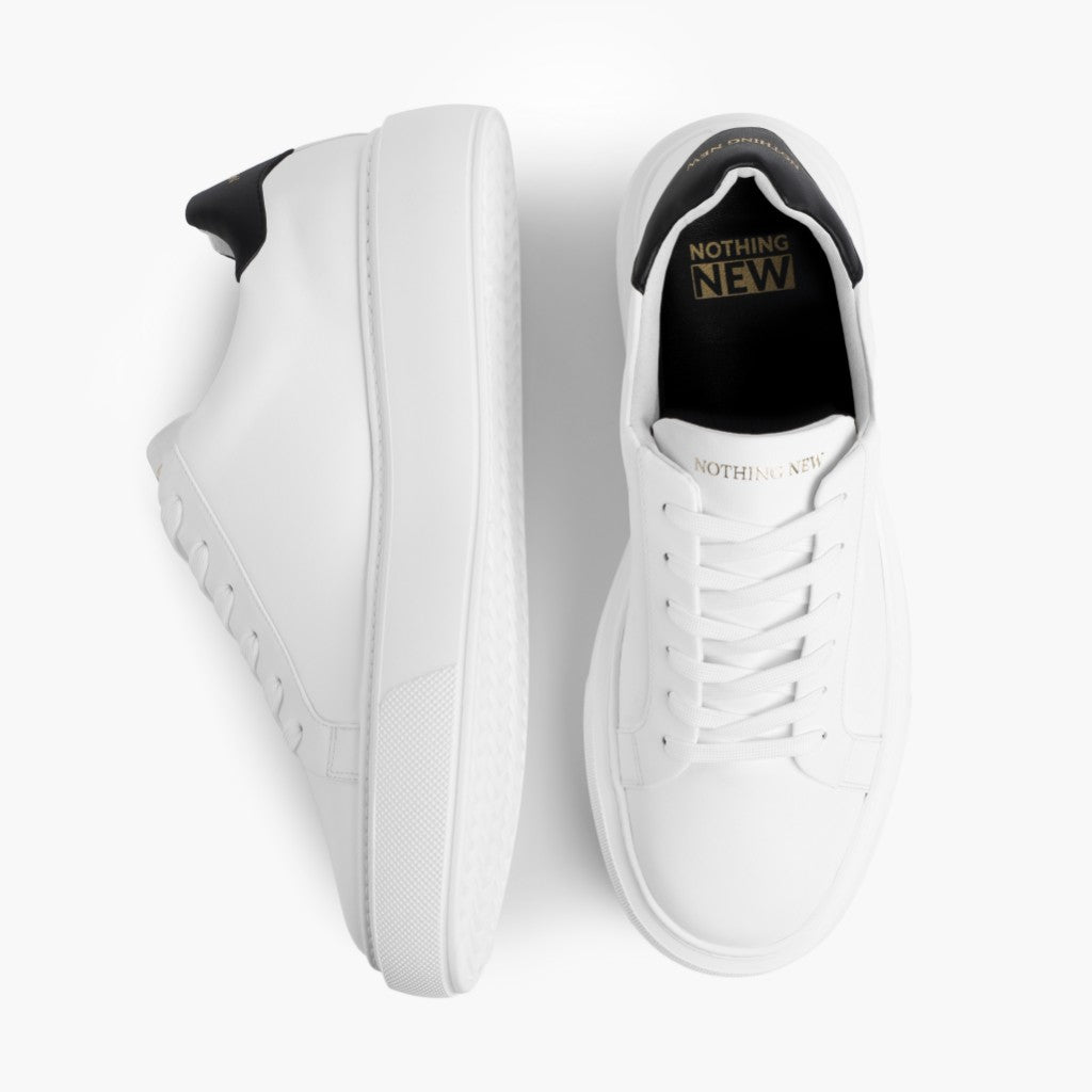 Men's Grand Leather Sneaker In White x Black - Nothing New®