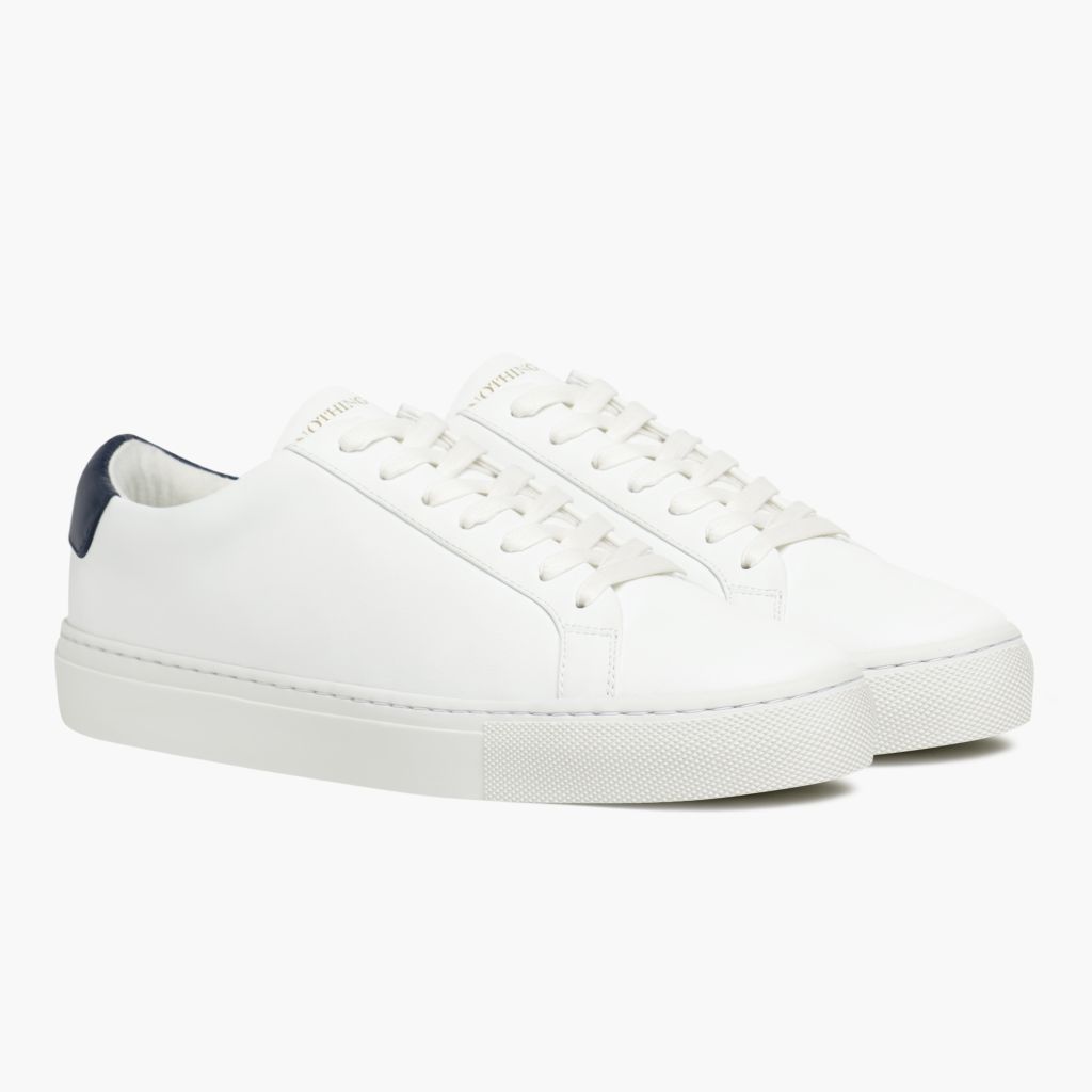 Landbrugs En smule kobling Men's Unoriginal Leather Sneaker In White x Navy - Nothing New®