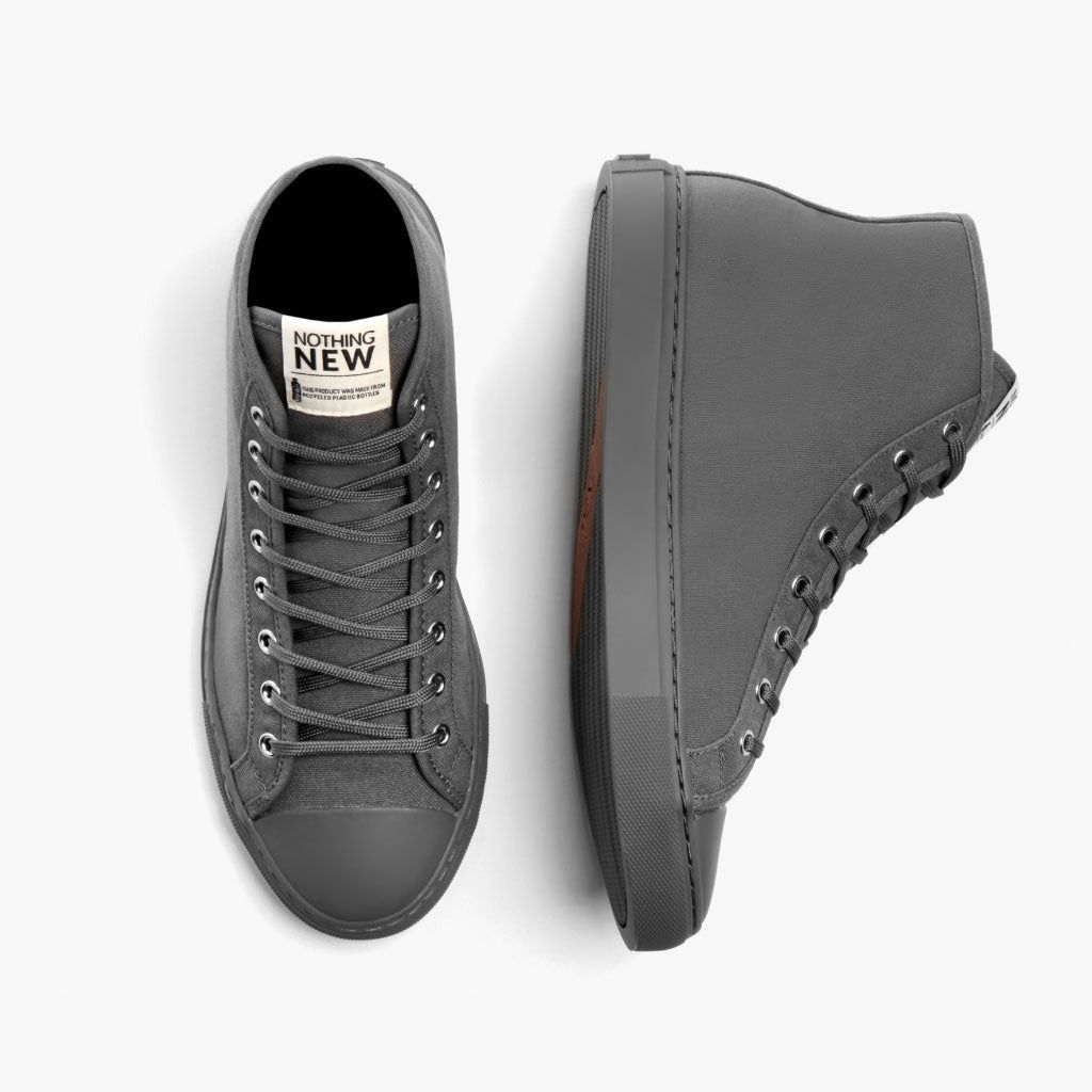 Vanvid Bygge videre på fødselsdag Men's Grey Canvas High Top Designer Sneaker - Nothing New®