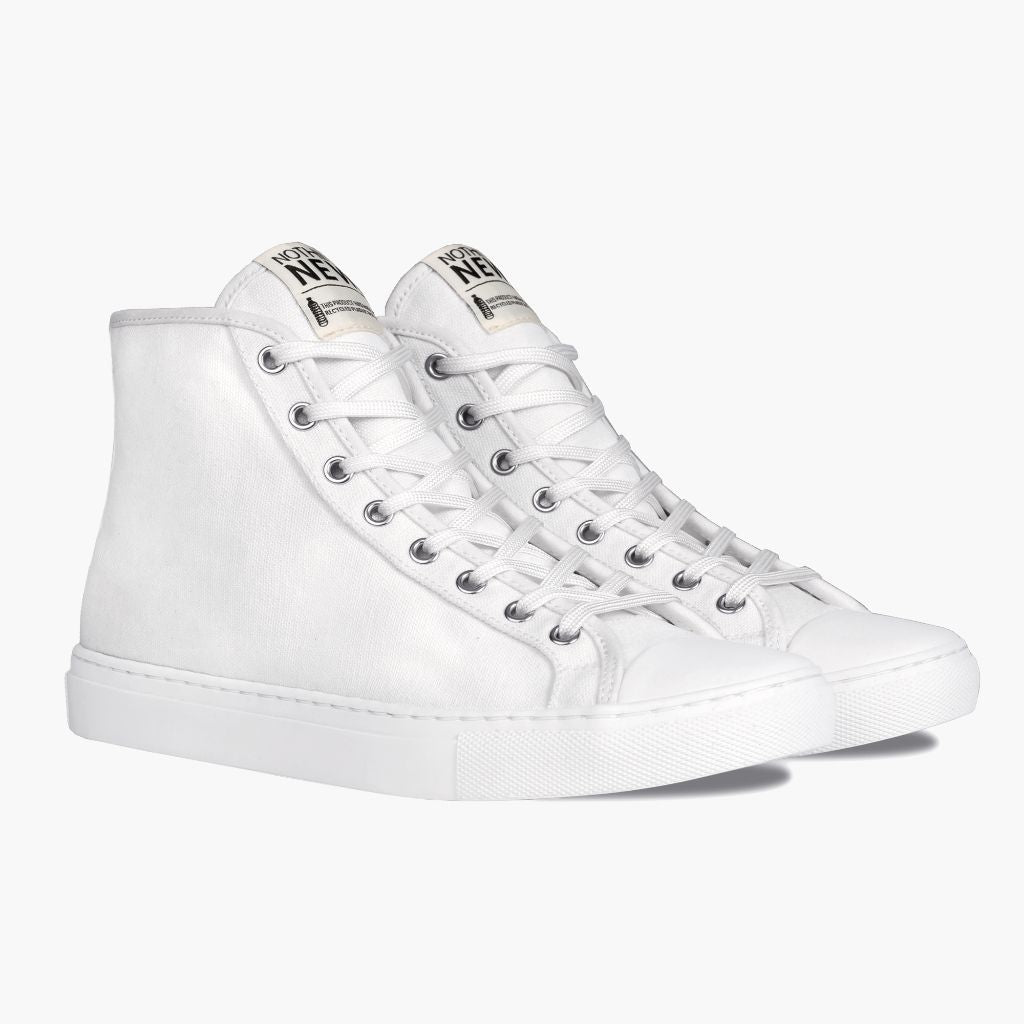 Men's White Canvas High Top Designer Sneaker - Nothing New®