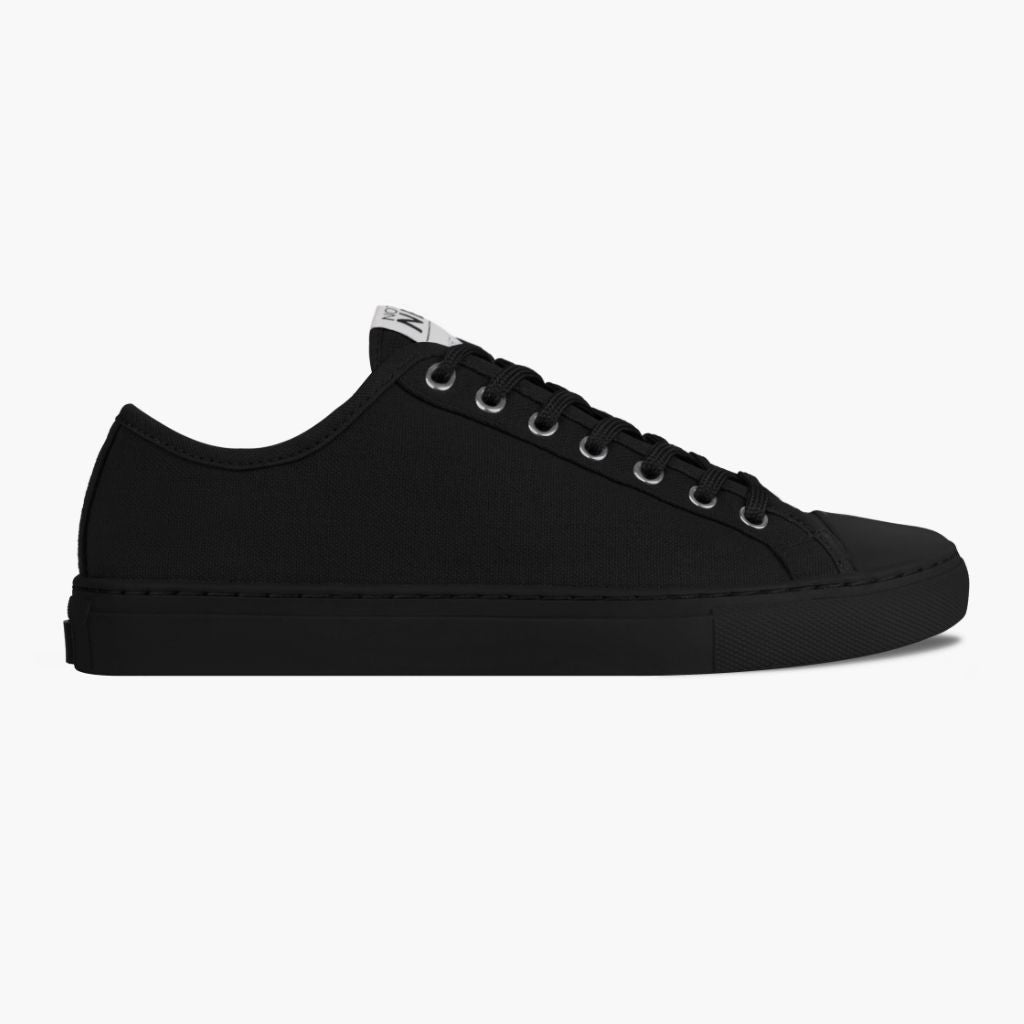 Men's Jet Black Canvas Low Top Designer Sneaker - Nothing New®
