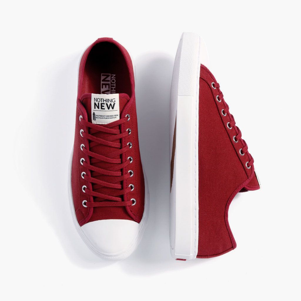 Men's Red Canvas Low Top Designer Sneaker - Nothing New®