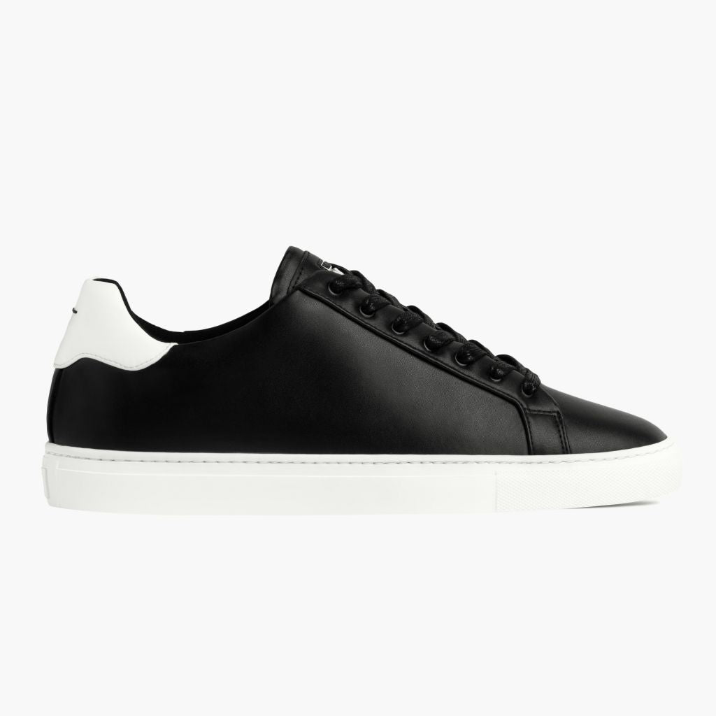 Men's Deluxe Leather Sneaker In Black x White - Nothing New®