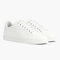 Nothing New Men's White x Black Deluxe Low Top Recycled Leather Sneaker, 10