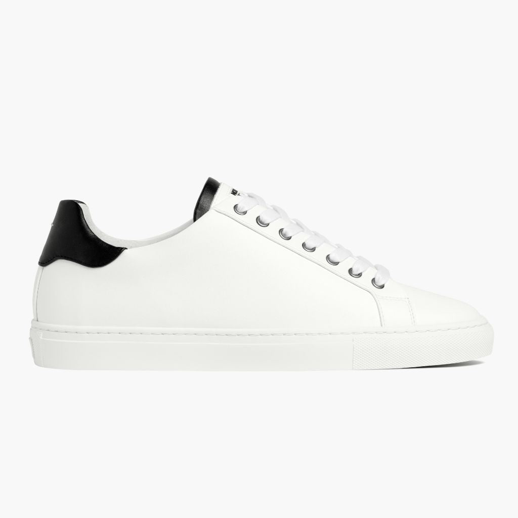 Men's Deluxe Leather Sneaker In White x Black - Nothing New®