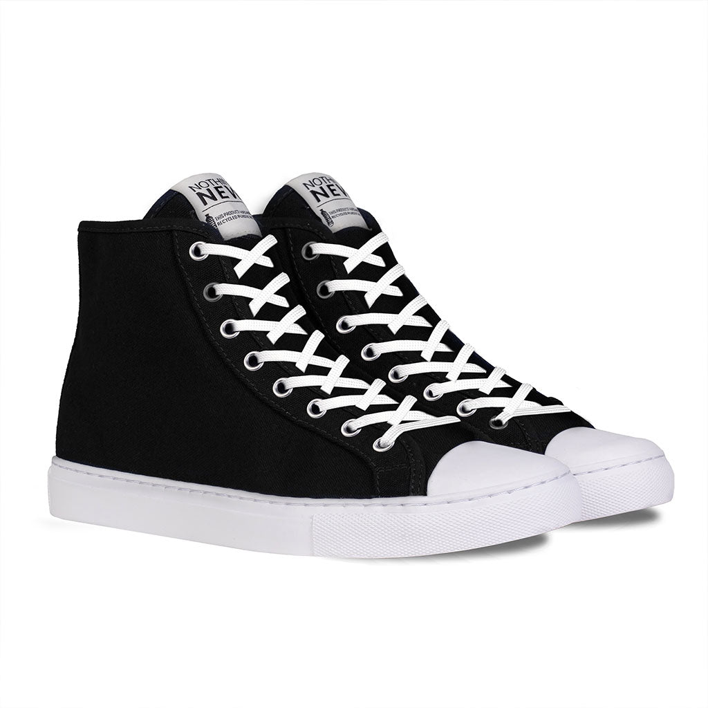 Black sneakers white laces on sale