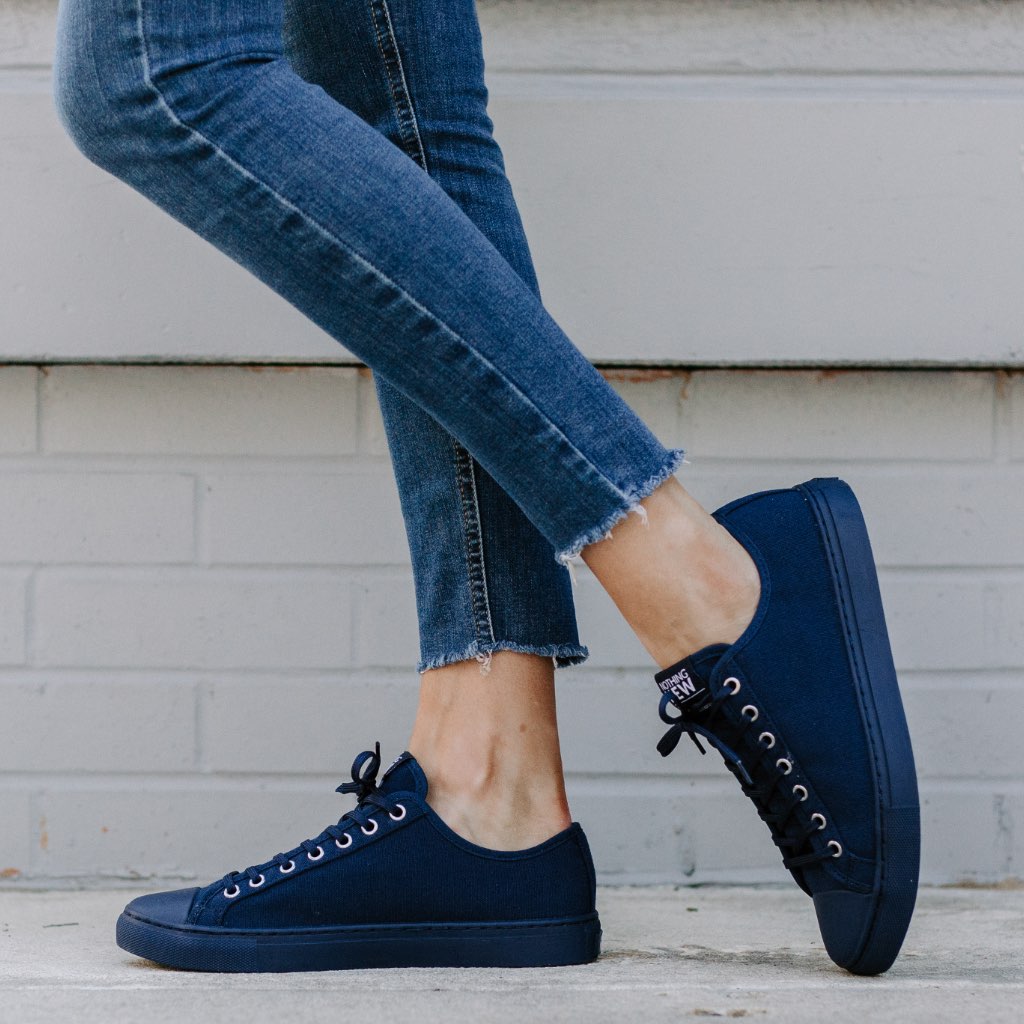 Women's Navy Blue/White Denim Sneakers