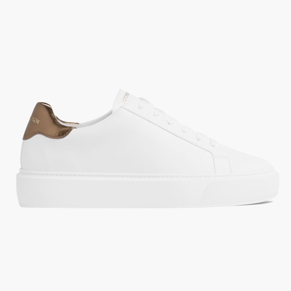 Women's Grand Leather Sneaker In White x Gold - Nothing New®