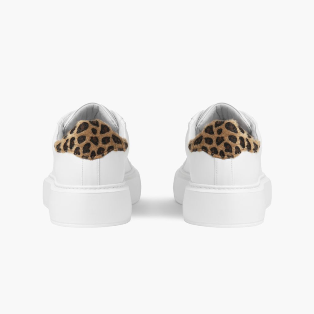 Women's Grand Leather Sneaker In White x Leopard Nothing New®
