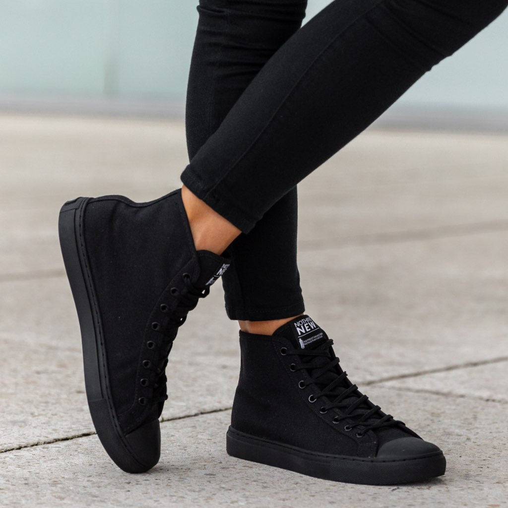 Women's High Designer Sneaker in Black - Nothing New®