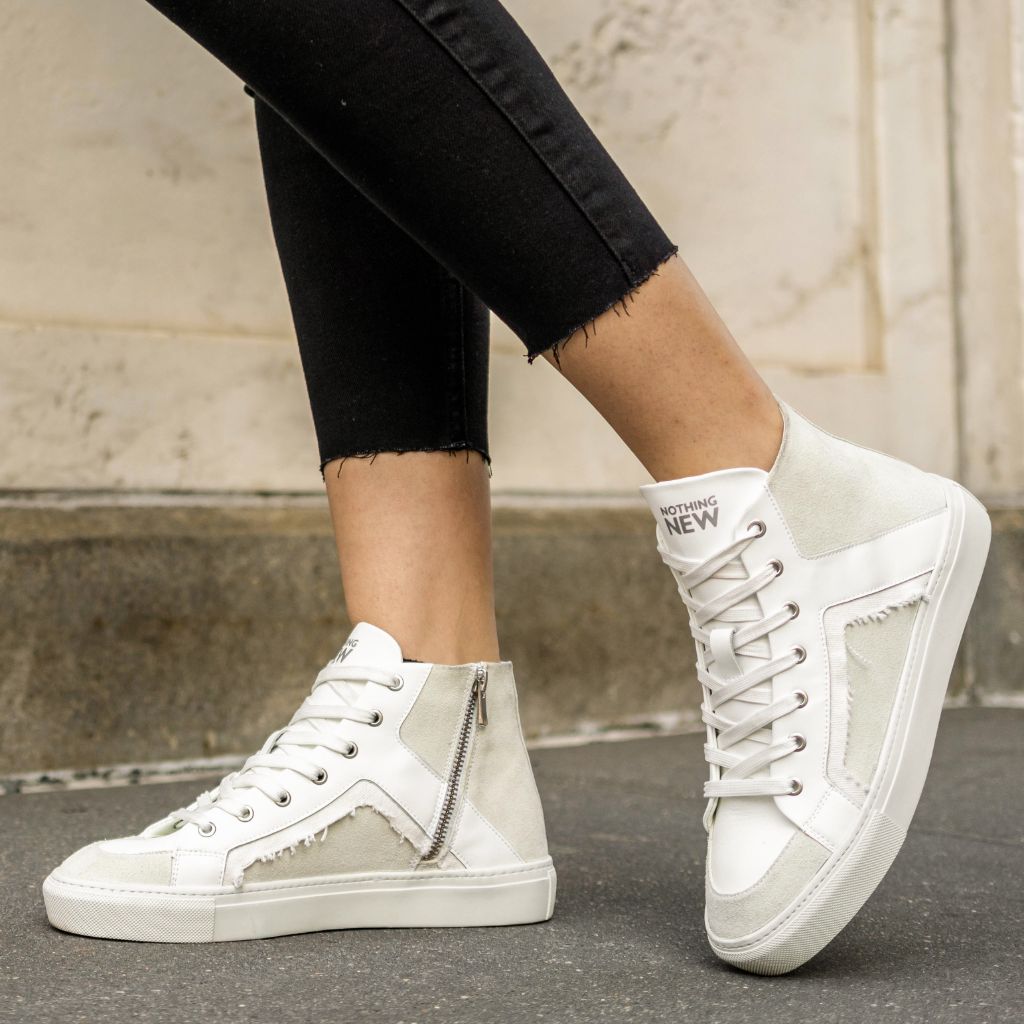 Women's Hollywood Leather High Top in Chalk White - Nothing New®